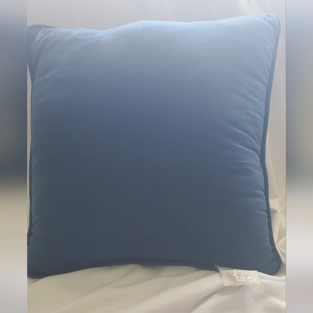 Snowman Vintage Holiday Pillow - Blue and Gray Snowflakes Cotton/Polyester